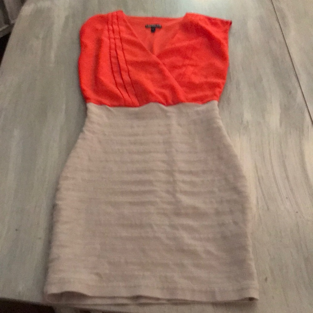 Express Dress - Orange and Tan